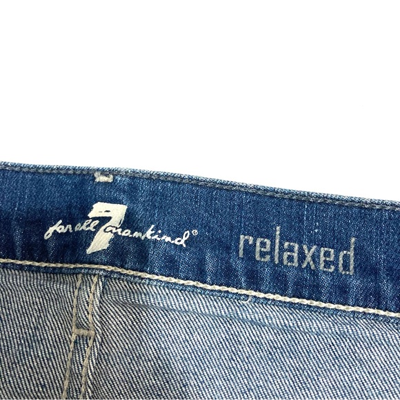 7FAM Relaxed Fit Stretch Jeans Men’s Size 36 Waist Faded Button Fly Designer - Picture 9 of 10